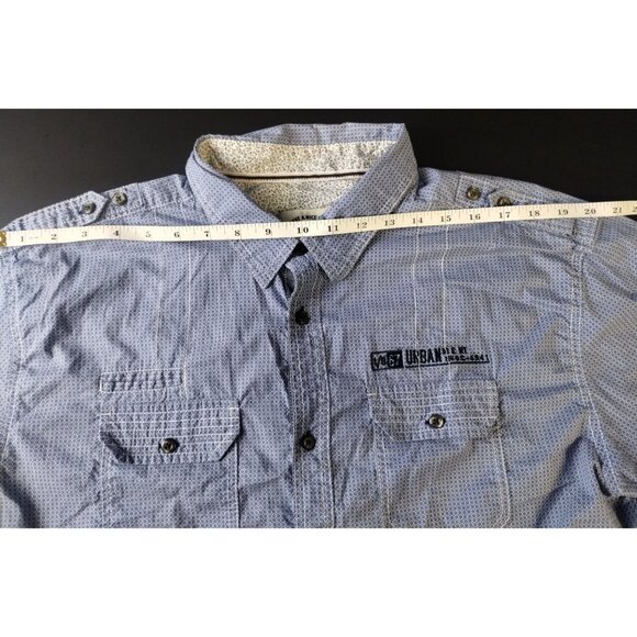 Projek Men's Blue Short Sleeve Button Up Shirt Size XL SKU 2265 - Picture 5 of 8